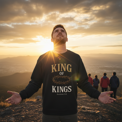 “King of Kings” Crewneck Sweatshirt – Classic Religious Apparel