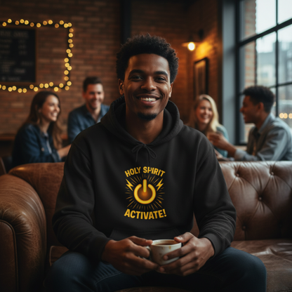 "Holy Spirit Activate" Hoodie - Unisex Heavy Blend Christian Sweatshirt for Relaxation & Faith