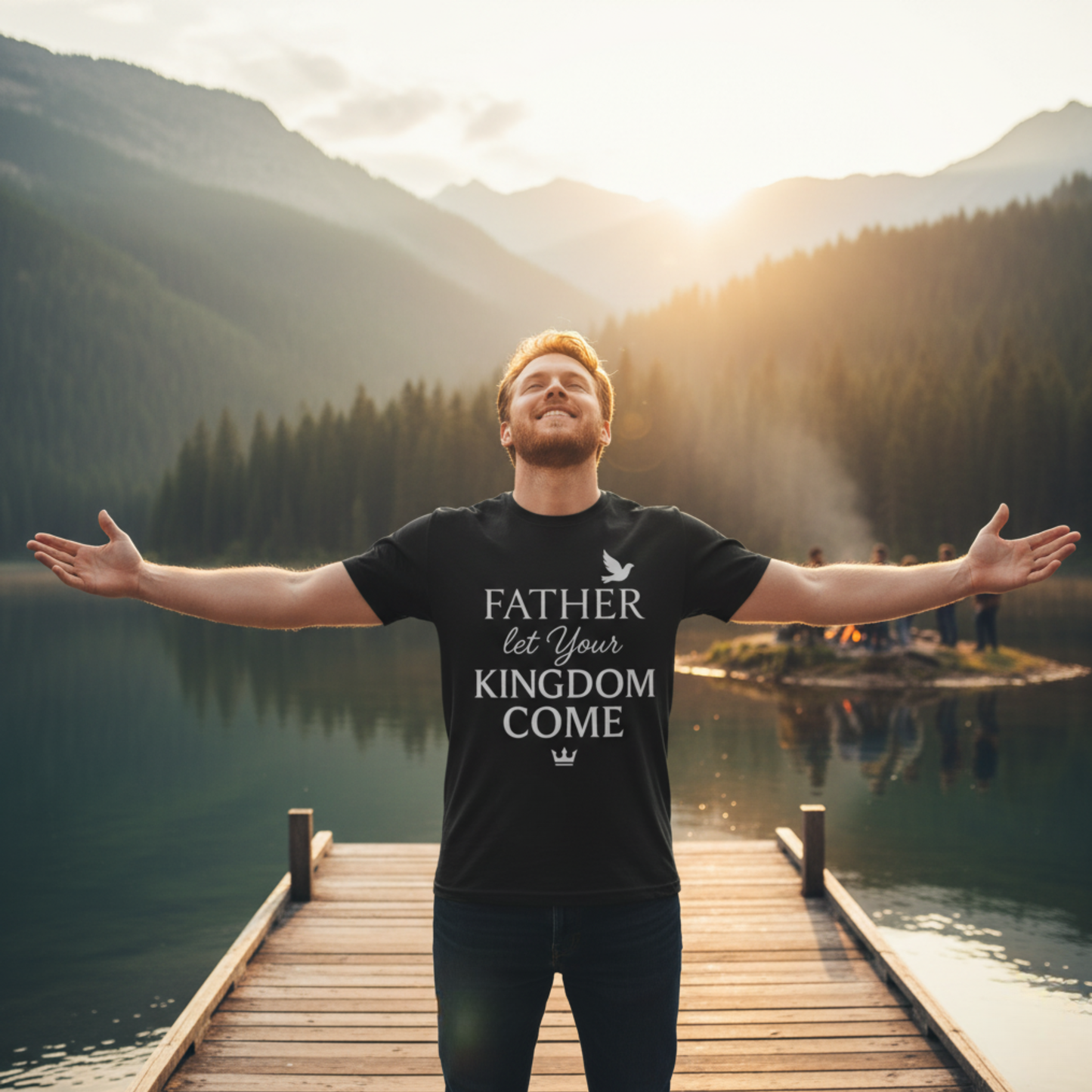 "Father, Let Your KIngdom, Come". Unisex Jersey Short Sleeve Tee - Casual Christian Graphic Shirt for Positive Vibes