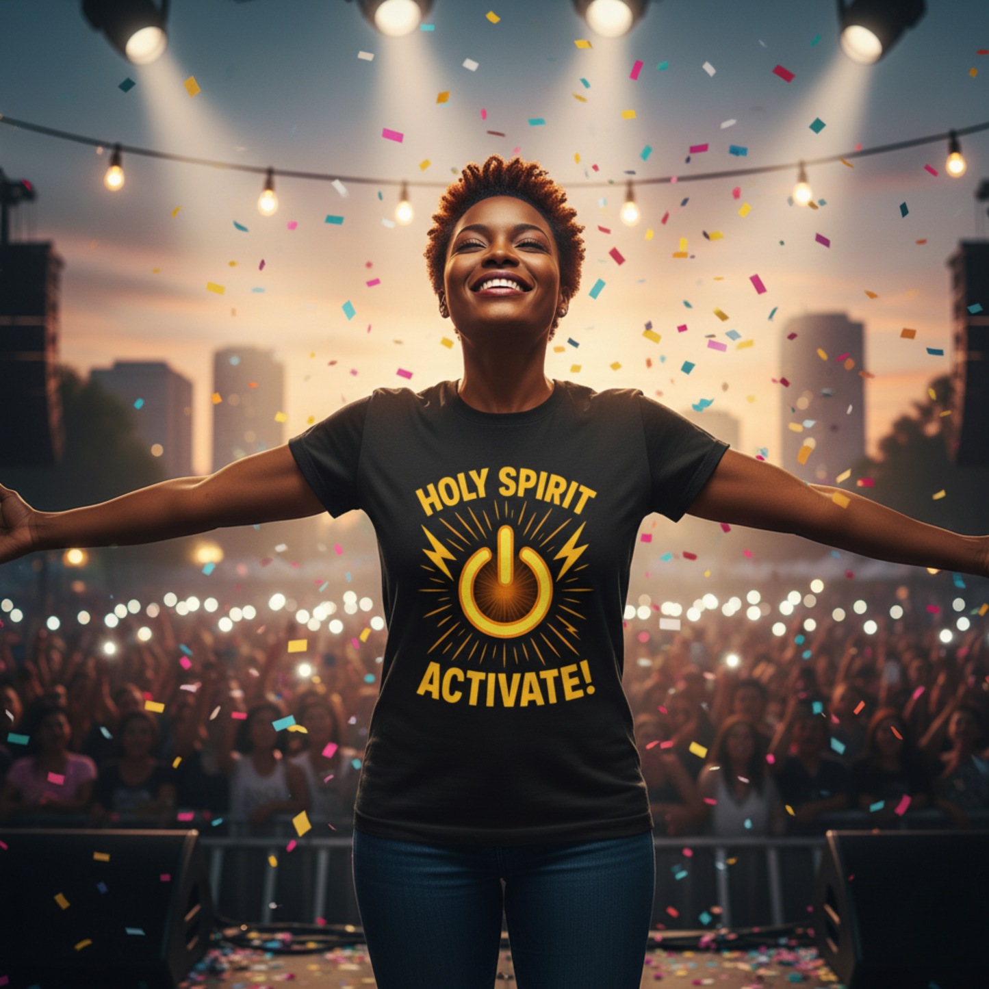 "Holy Spirit Activate" . Unisex Jersey Short Sleeve Tee - Casual Christian Graphic Shirt for Positive Vibes