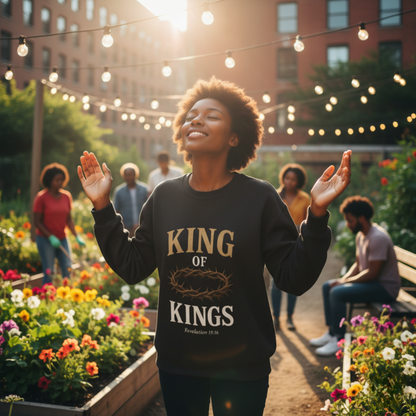 “King of Kings” Crewneck Sweatshirt – Classic Religious Apparel