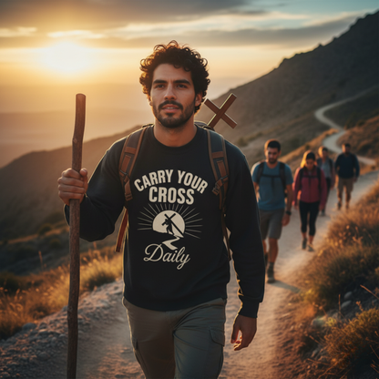 "Carry Your Cross Daily" - Christian Sweatshirt
