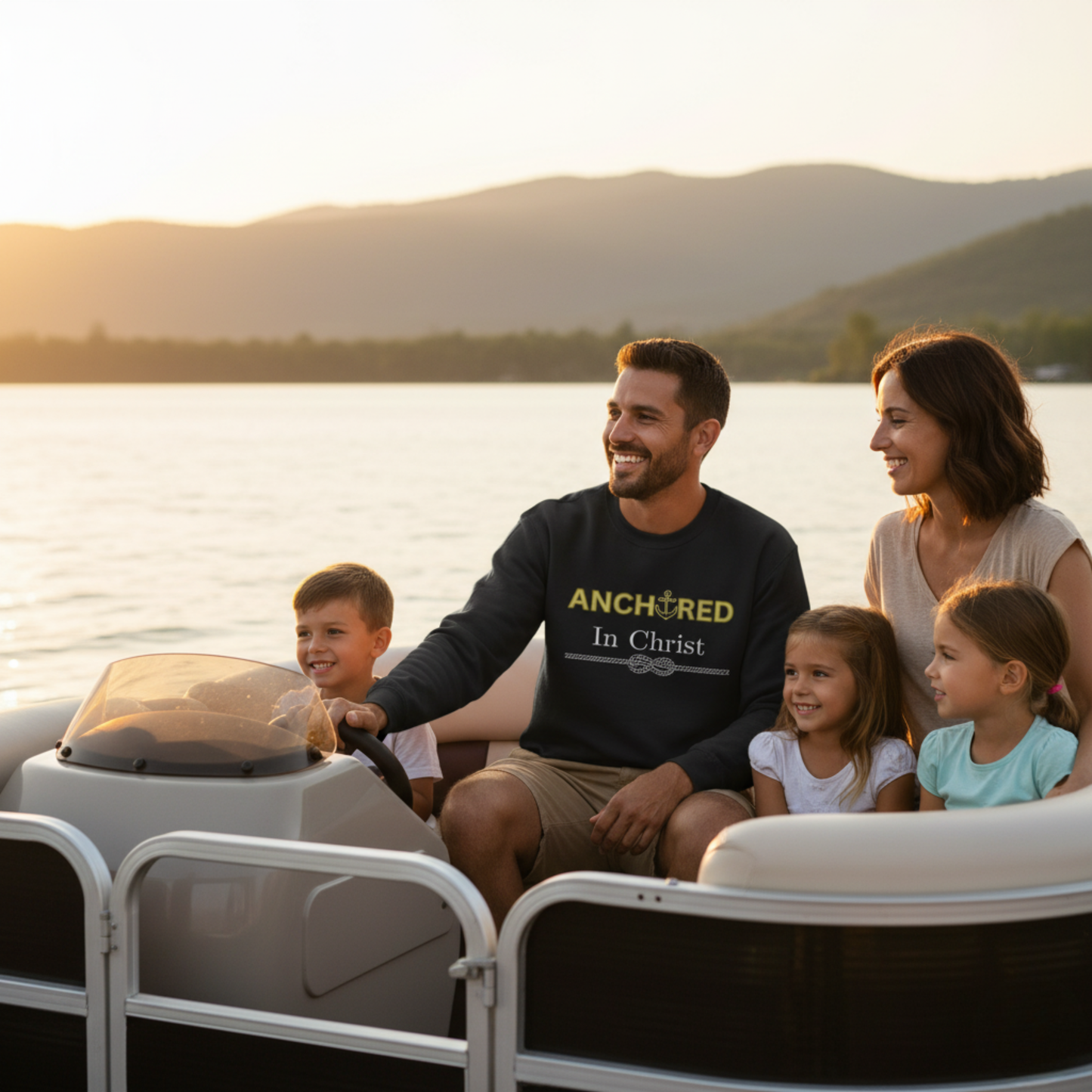 “Anchored in Christ” Religious Crewneck Sweatshirt – Faith-Based Comfort for Everyday Wear