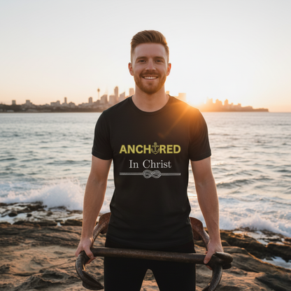 “Anchored in Christ” Faith-Based Graphic Tee – Unisex Religious T-Shirt