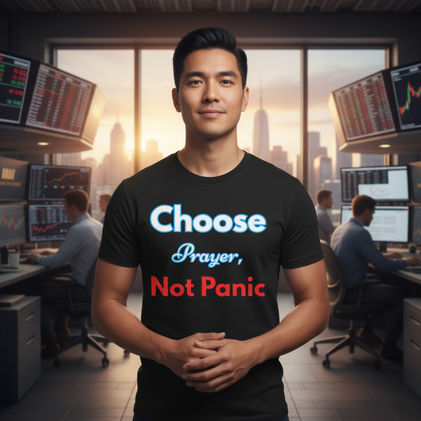 “Choose Prayer, Not Panic” Religious Graphic Tee – Unisex Inspirational Shirt