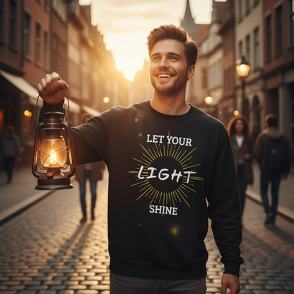 “Let Your Light Shine” Crewneck Sweatshirt – Cozy and Inspirational Religious Apparel
