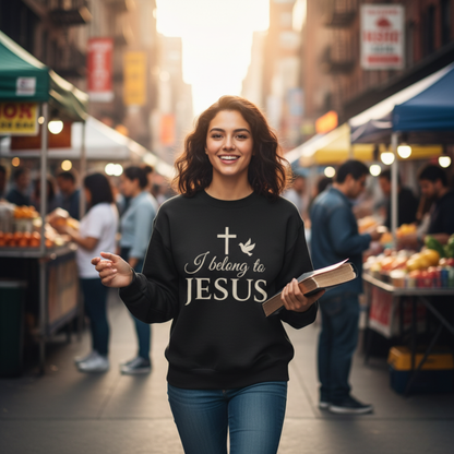 “I Belong to Jesus” Crewneck Sweatshirt – Cozy Religious Apparel for Everyday Faith