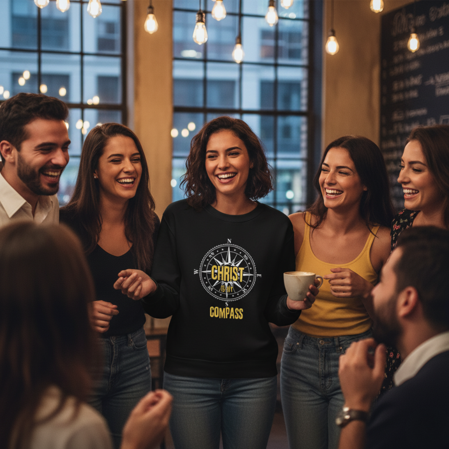 “Christ is My Compass” Crewneck Religious Sweatshirt – Faith and Comfort Combined