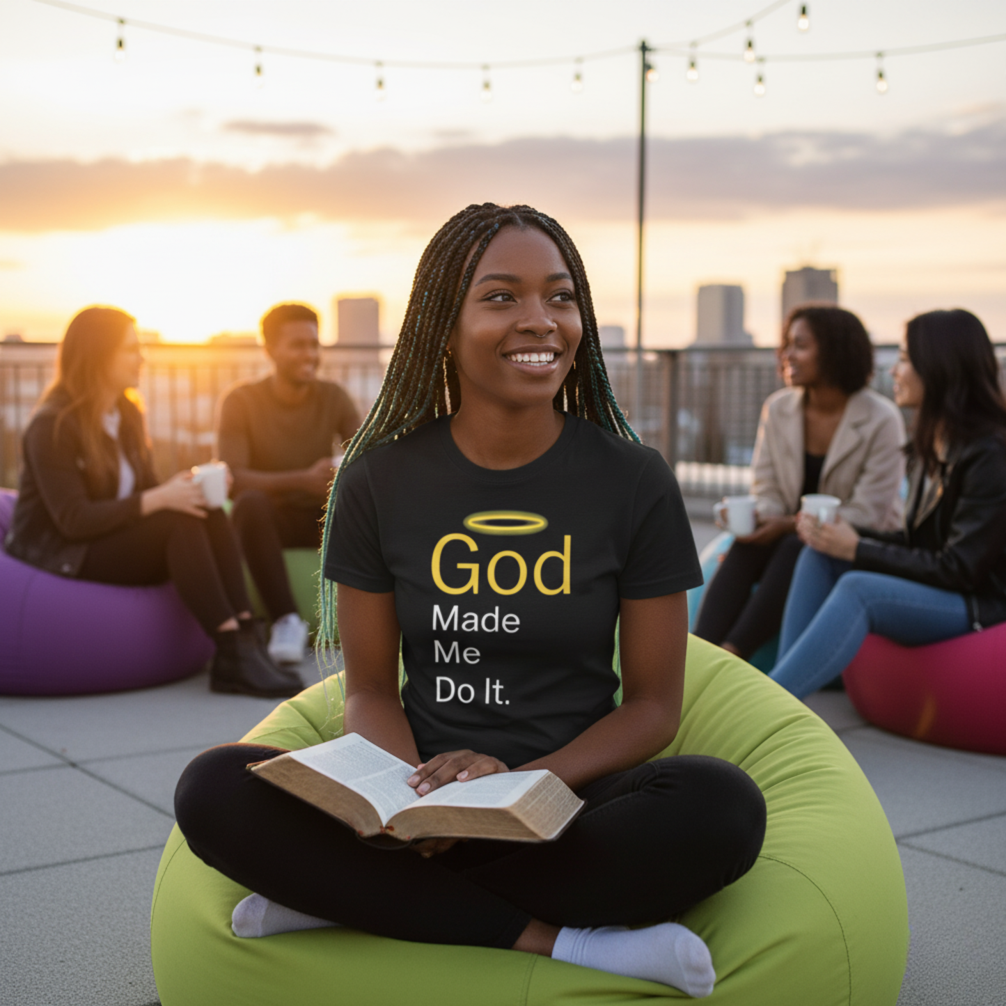 “God Made Me Do It” Religious T-Shirt – Playful Faith Statement