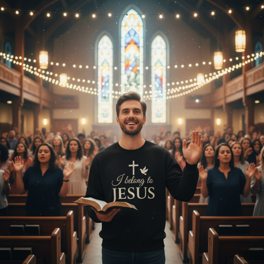 “I Belong to Jesus” Crewneck Sweatshirt – Cozy Religious Apparel for Everyday Faith