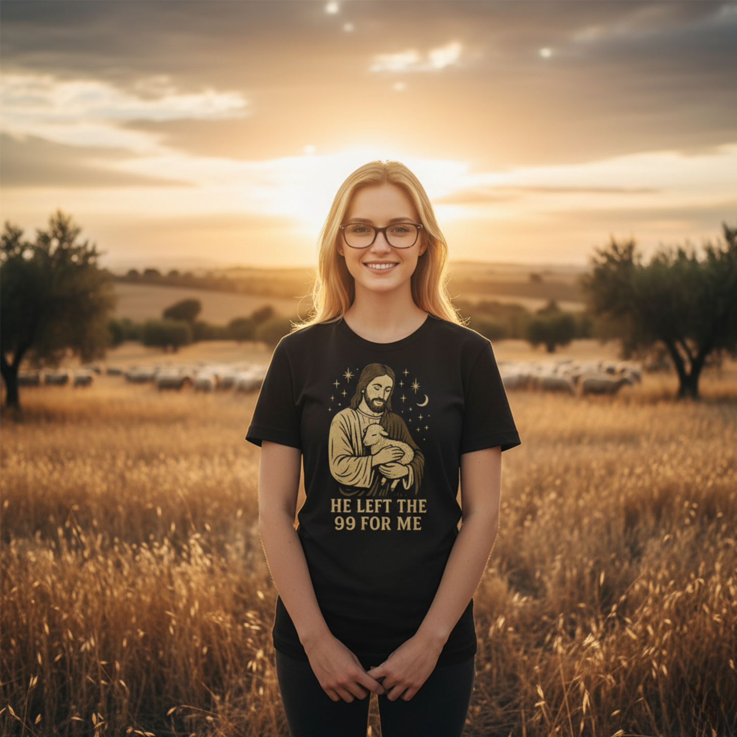 “He Left the 99 for Me” Christian T-Shirt – Powerful Message of God’s Love