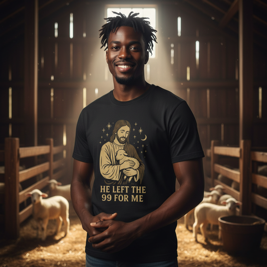 “He Left the 99 for Me” Christian T-Shirt – Powerful Message of God’s Love