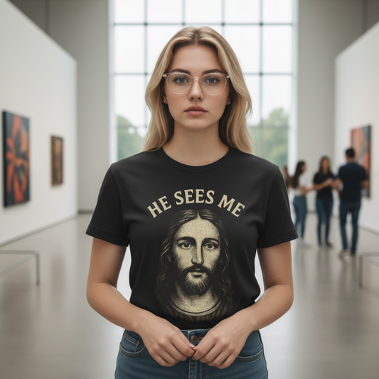 “He Sees Me” Religious T-Shirt – Faith-Inspired Reminder of God’s Presence