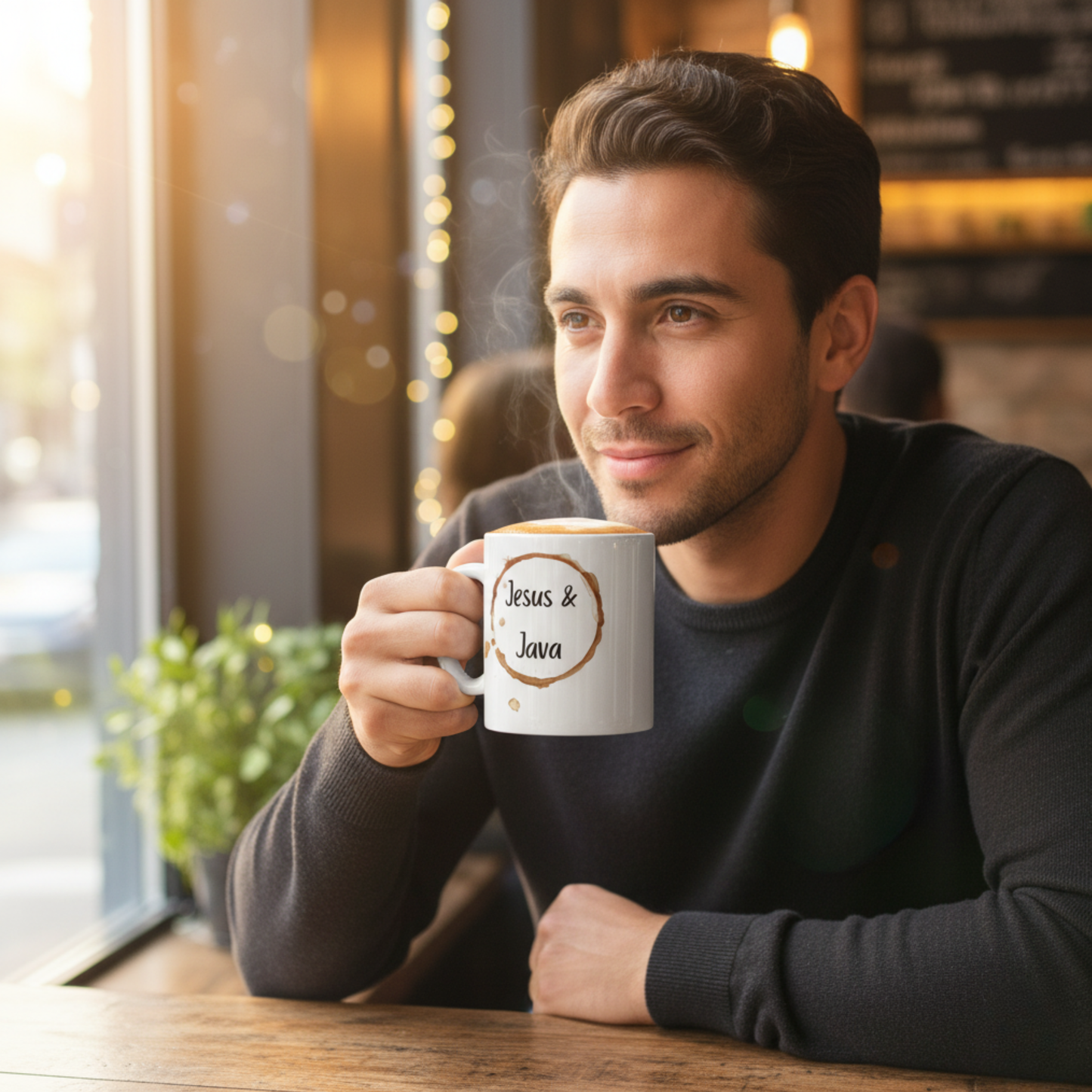 Coffee Mug - "Jesus & Java" Coffee Lovers Christian Ceramic Mug for Home & Office