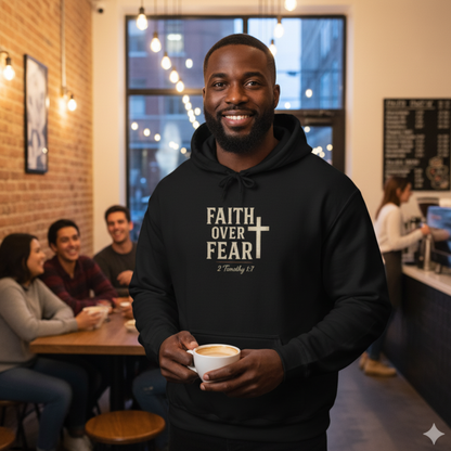 “Faith Over Fear” Religious Hoodie – Unisex Pullover for Everyday Courage and Comfort