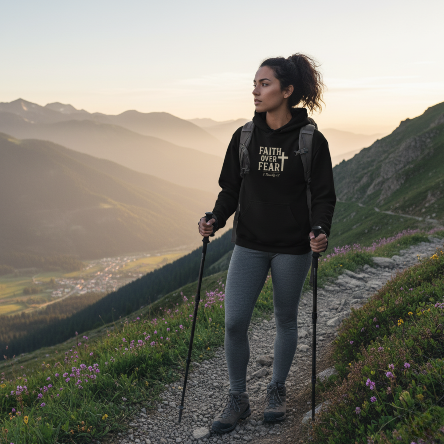 “Faith Over Fear” Religious Hoodie – Unisex Pullover for Everyday Courage and Comfort