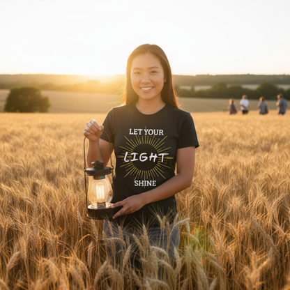 “Let Your Light Shine” Religious T-Shirt – Uplifting Faith Message