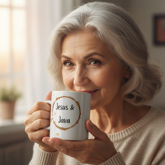 Coffee Mug - "Jesus & Java" Coffee Lovers Christian Ceramic Mug for Home & Office