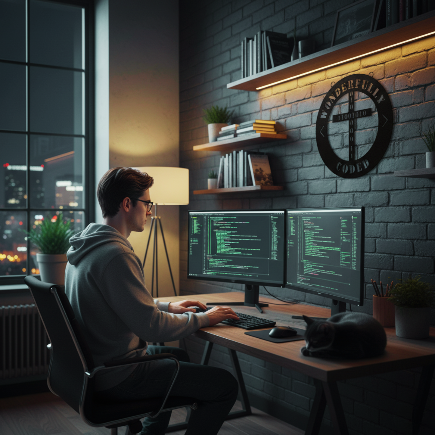 Christian Coder Gift | Wonderfully Coded Metal Sign | Programmer Wall Art