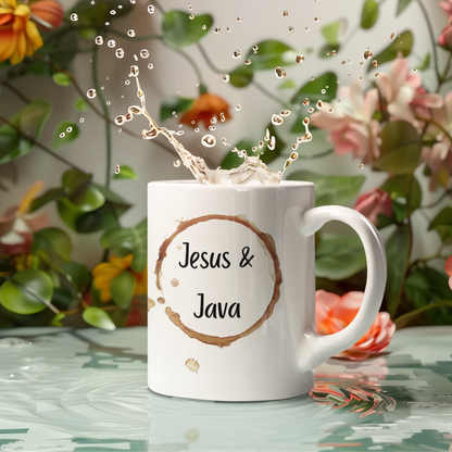 Coffee Mug - "Jesus & Java" Coffee Lovers Christian Ceramic Mug for Home & Office