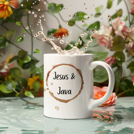 Coffee Mug - "Jesus & Java" Coffee Lovers Christian Ceramic Mug for Home & Office