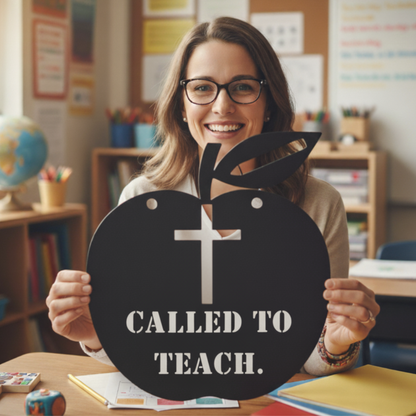 Christian Teacher Gift | Called to Teach Metal Sign | Classroom Wall Art