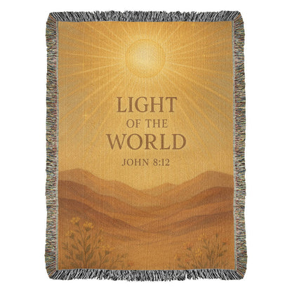 "Light of the World John 8:12", Christian woven blanket