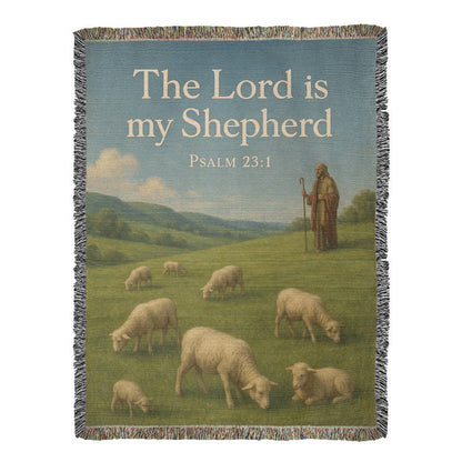“The Lord Is My Shepherd” Christian Woven religious Blanket – "Psalm 23:1"